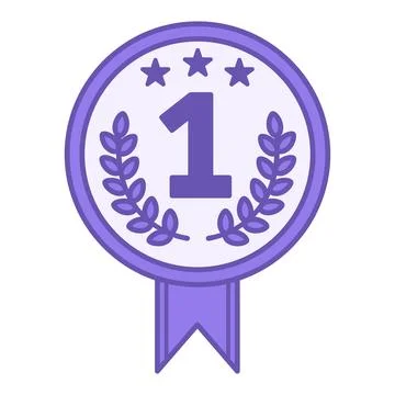 Colored Award Icon. Vector Illustration. Medal for First Place in Competiti.. Stock Illustration