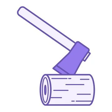 Colored Axe Icon. Vector Icon. Axe for Hiking. Chopping Wood. Adventure and.. Stockillustratie