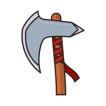 Colored axe medieval weapon icon Vector Stock Illustration