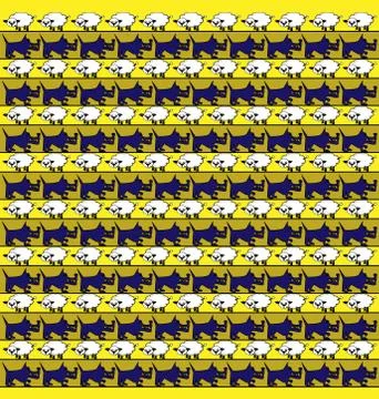 Colored background abstract image of lamb and wolves Stock Illustration