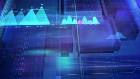 Colored background with animated abstract infographic data. Stock Footage 129305643