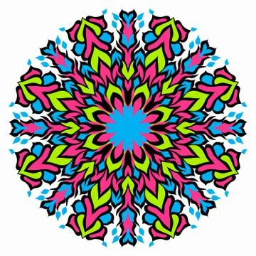 Colored background. Beautiful Mandala. Vector illustration. Stock Illustration