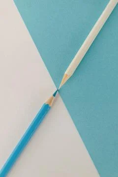 Colored background with colored pencils with space for text Stock Photos