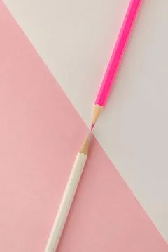 Colored background with colored pencils with space for text Stock Photos