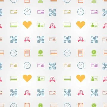 Colored background for e-shopping Seamless pattern with colored signs for ... Stockfoto's