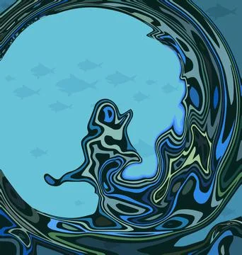 Colored background image abstract image of fish in the water Stock Illustration