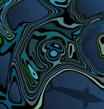 Colored background image abstract image of shark in the water Stock Illustration