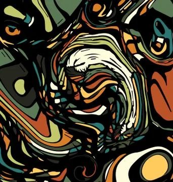 Colored background image abstract ornament with figures eyes Stock Illustration
