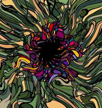 Colored background image abstract ornament with figure flower Stock Illustration