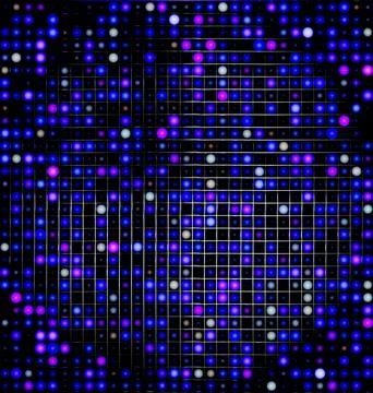 Colored background image abstract ornament blue and pink pixels Stock Illustration