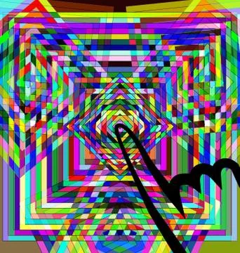 Colored background image of the abstract square button Stock Illustration