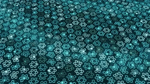 Colored background with moving pattern of circles. Animation. Cyber field with Video stock 157905518