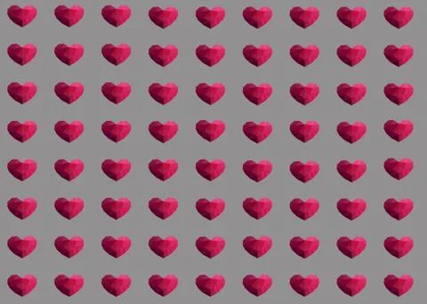 Colored background with pink and red hearts for Valentine's Day Illustrazione stock