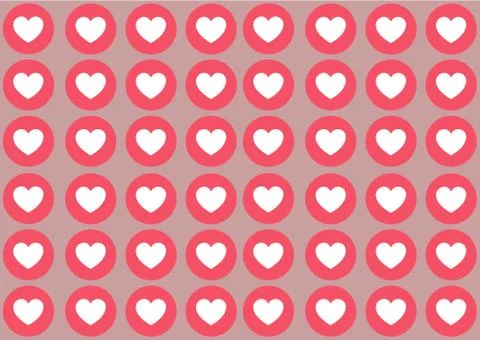 Colored background with pink and red hearts for Valentine's Day Illustrazione stock