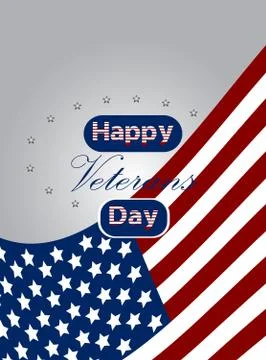 Colored background with text for veteran's day. Stock Illustration