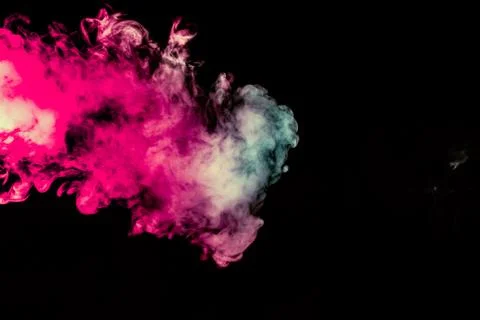 Colored background with winding clouds of smoke from patterns of different fo Stock Photos