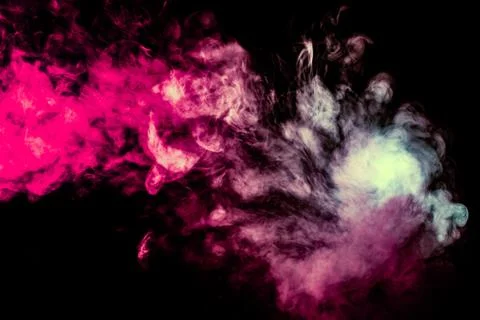 Colored background with winding clouds of smoke from patterns of different fo Stock Photos