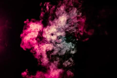 Colored background with winding clouds of smoke from patterns of different fo Stock Photos