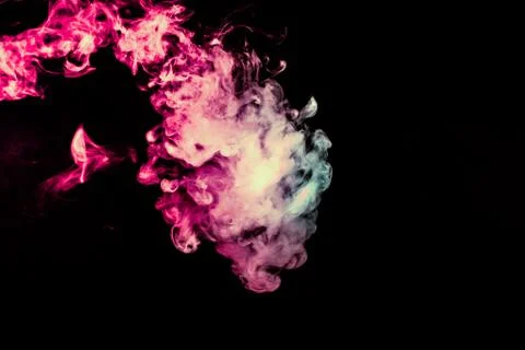 Colored background with winding clouds of smoke from patterns of different fo Stock Photos