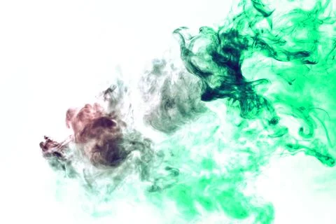 Colored background with winding clouds of smoke from patterns of different fo Stock Photos