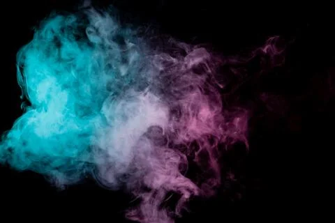 Colored background with winding clouds of smoke from patterns of different fo Stock Photos