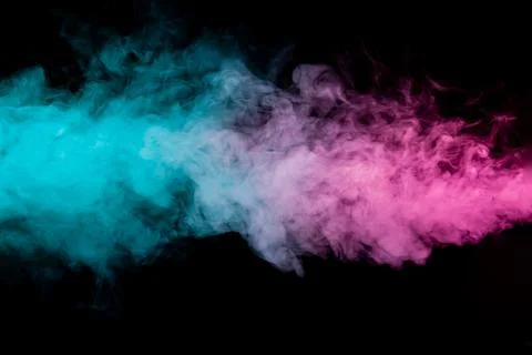 Colored background with winding clouds of smoke from patterns of different fo Stock Photos