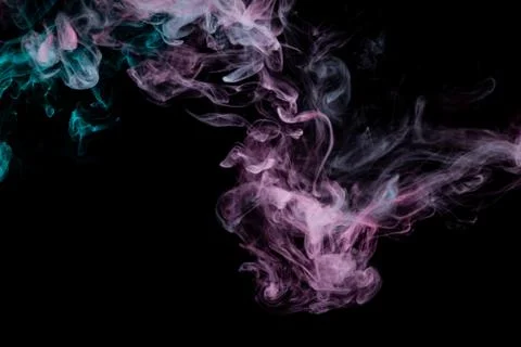 Colored background with winding clouds of smoke from patterns of different fo Stock Photos