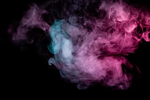 Colored background with winding clouds of smoke from patterns of different fo Stock Photos