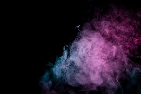 Colored background with winding clouds of smoke from patterns of different fo Stock Photos