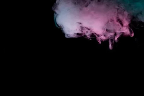 Colored background with winding clouds of smoke from patterns of different fo Stock Photos
