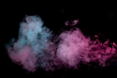 Colored background with winding clouds of smoke from patterns of different fo Stock Photos