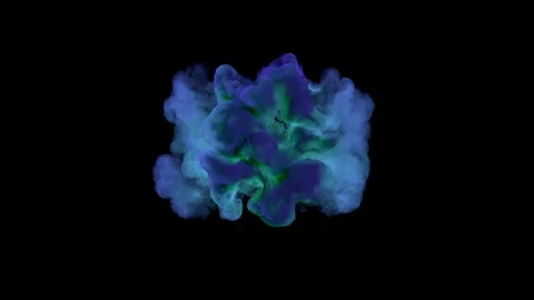 The colored backlit smoke diverges to the sides from the center. Video stock 120734683