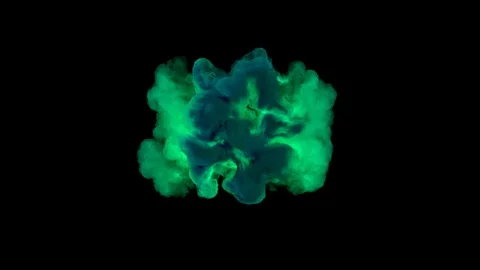 The colored backlit smoke diverges to the sides from the center. Stock Footage 120744333