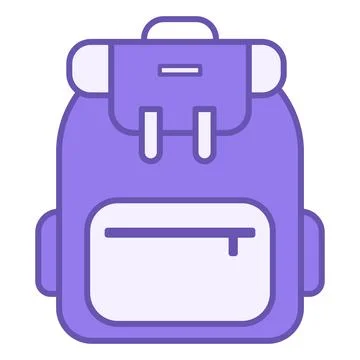 Colored Backpack Icon. Travel Bag Vector Icon. Backpack for Hiking and Trav.. 스톡 일러스트