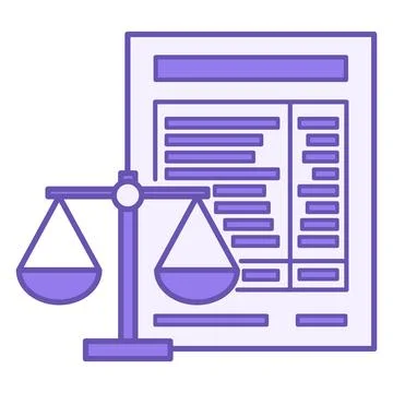 Colored Balance Sheet Icon. Vector Icon of Financial Document and Libra. Ac.. Illustrazione stock