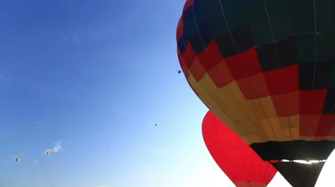 Colored balloons on a background of blue sky Stock Footage 52422835