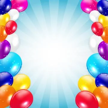 Colored Balloons Background, Vector Illustration Stock Illustration