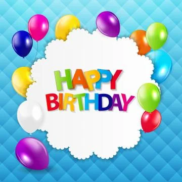 Colored Balloons Background, Vector Illustration Stock Illustration