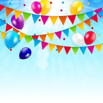 Colored Balloons Background, Vector Illustration 库存插图