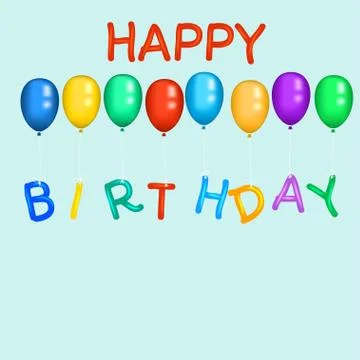 Colored balloons blue background Illustrazione stock