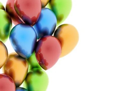 Colored balloons concept on white background Stock Illustration