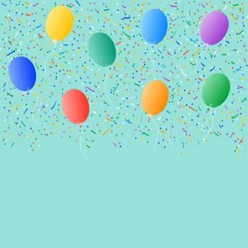 Colored balloons confetti background Stock Illustration