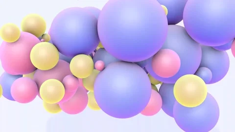 Colored balloons fly up, on a white background. 3D animation. Festive background Stock Footage 197673577
