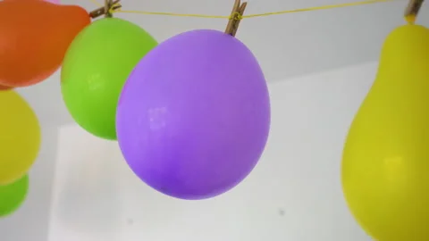 Colored balloons hung for the celebration Video stock 221132579