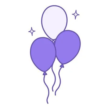 Colored Balloons Icon. Vector Icon. Three Balloons for the Party. Brazilian.. Stock Illustration