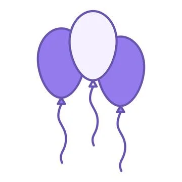 Colored Balloons Icon. Vector Icon. Festive Balloons for Party. Holiday Conce Stock Illustration