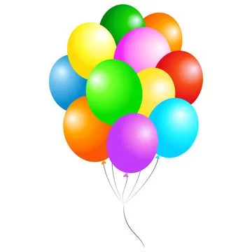 Colored balloons on a rope design Illustrazione stock