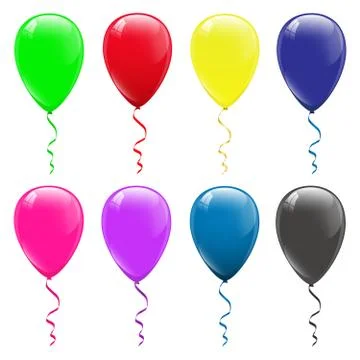 Colored balloons on a white background eps 10 Stock Illustration