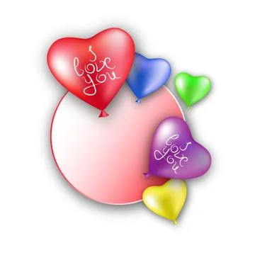 Colored balls in the form of hearts Stock Illustration