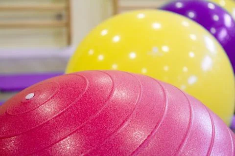 Colored balls for pilates Stock Photos